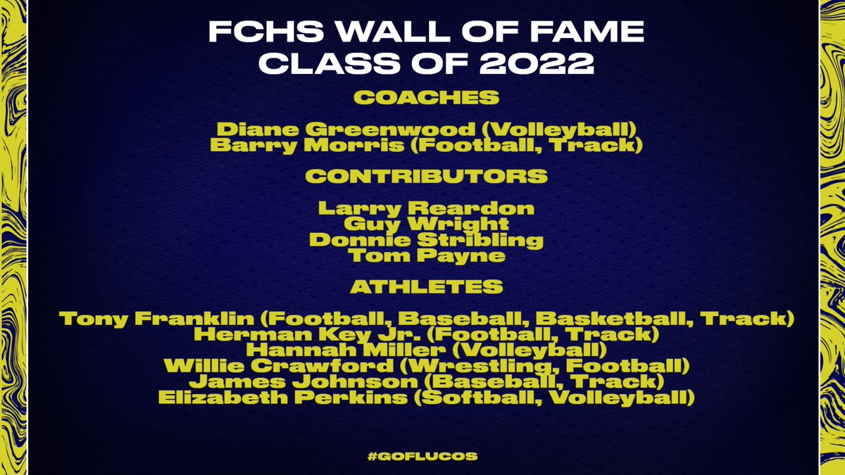 FlucoActivities's tweet image. Congratulations to the 2022 Class of the FCHS Wall of Fame. Come out tonight at 6:30 for their recognition before the varsity football game. 

#GoFlucos

@scrimmageplay
@cvillevarsity
@martyhudtloff
@cbs19sports