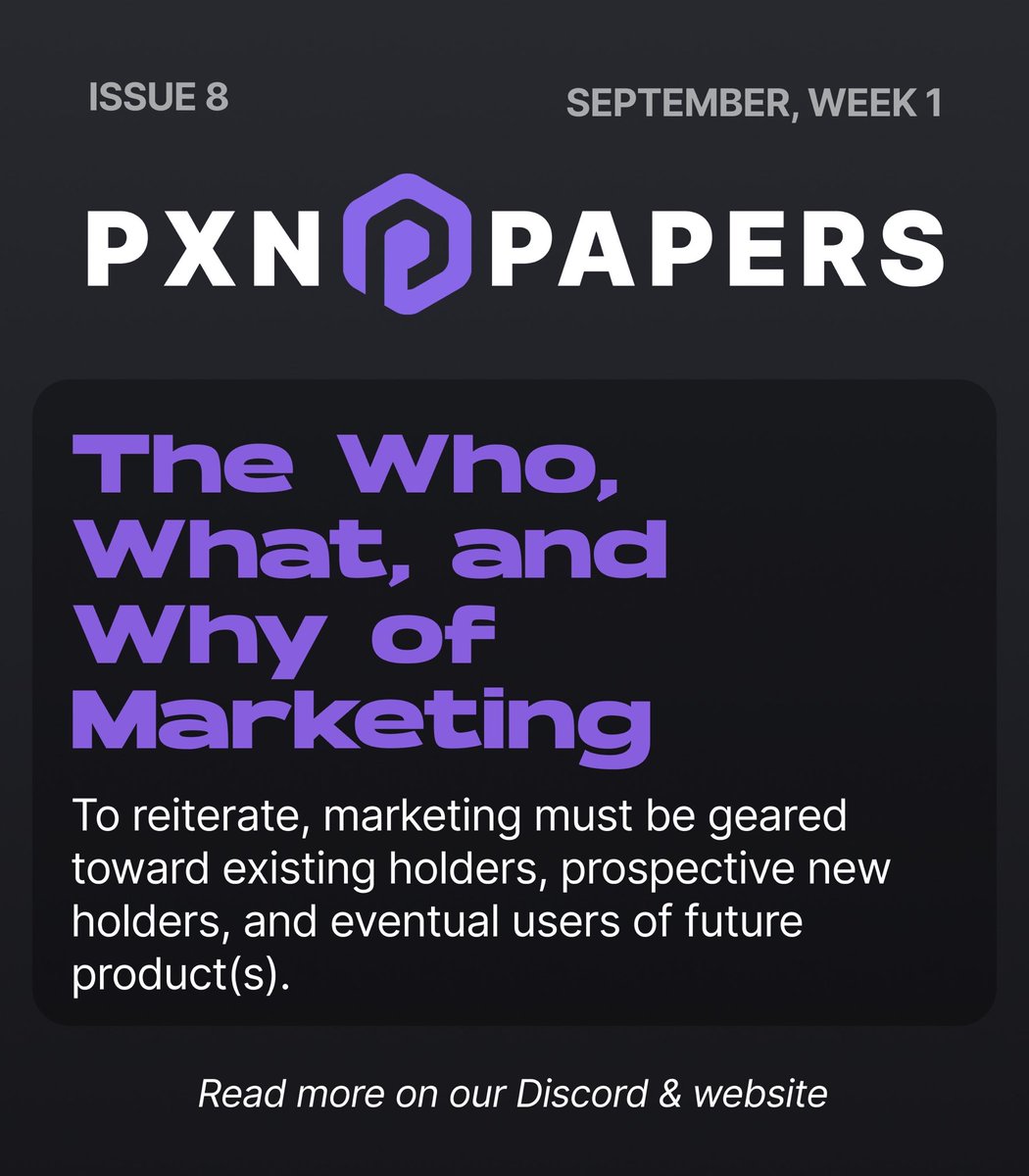 projectPXN's tweet photo. PXN PAPERS //ISSUE 8

Project News, Crypto Talk and much more!
Full article on our website and Discord
https://t.co/Wl8Ch8w8E3 https://t.co/avEnMxmA8q