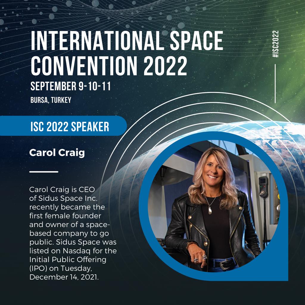 Sidus Space (@sidusspace) on Twitter photo 📣 Carol will present on the panel discussion "Smallsat Constellation Operators: Reaching the Unconnected" at the #isc2022 in Bursa, Turkey. 
Interested in listening in? Register at: 👇 
altairenterprises.store/isc2022 📣 Carol will present on the panel discussion "Smallsat Constellation Operators: Reaching the Unconnected" at the #isc2022 in Bursa, Turkey. 
Interested in listening in? Register at: 👇 
altairenterprises.store/isc2022