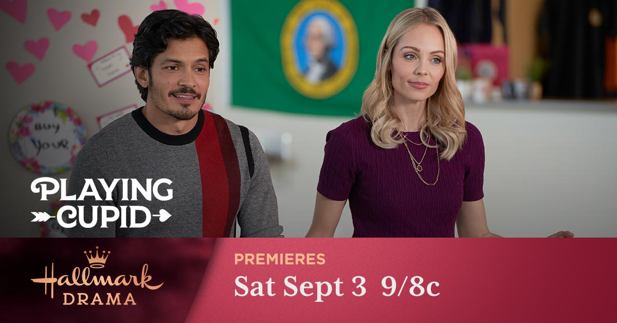 Hallmark_Family's tweet photo. Will Clara's school project get her an A and spell love for her dad David @IamNickGonzalez and teacher Kerri @Vandiekins22? Airing for the first time on Hallmark Drama, watch #PlayingCupid part of our back-to-school celebration of teachers movie marathon all day tomorrow! https://t.co/QftwgcsxHZ