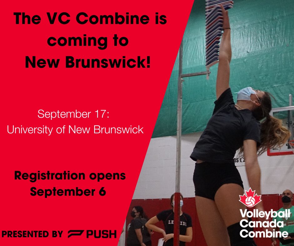 In partnership with <a href="/VBallCanada/">Volleyball Canada</a> and @TrainwithPUSH, we’re bringing the VC Combine to New Brunswick, Sept 17th!

Registration opens on Sept 6th! In the meantime, get to know the Combine!
volleyball.ca/fr/volleyball-…