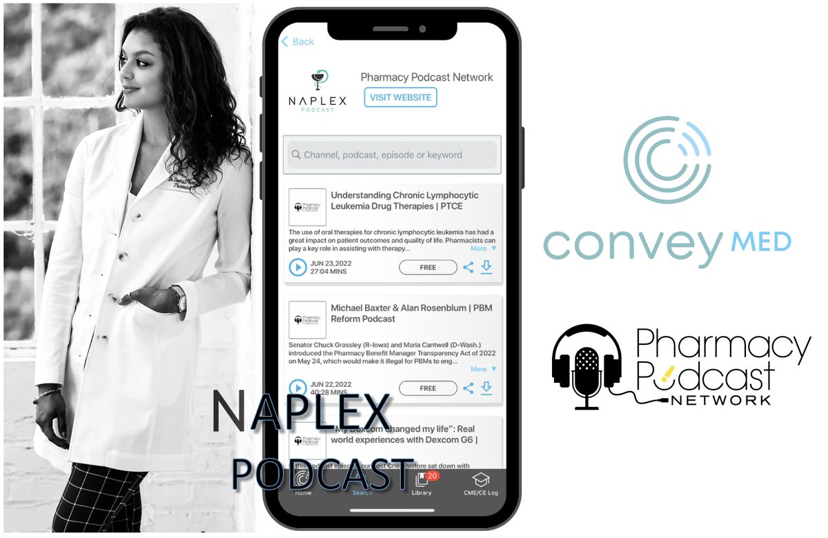 Who's studying for the #NAPLEX? Do you listen to podcasts? Did you know about the #NAPLEXPodcast? 

<a href="/drChloeGivens/">⋆ Phast Phorward Pharm ⋆</a> has developed 70+ episodes to help you prepare for the North American Pharmacist Licensure Examination. Download the @ConveyMed app today! 

conveymed.io/naplex-podcast/