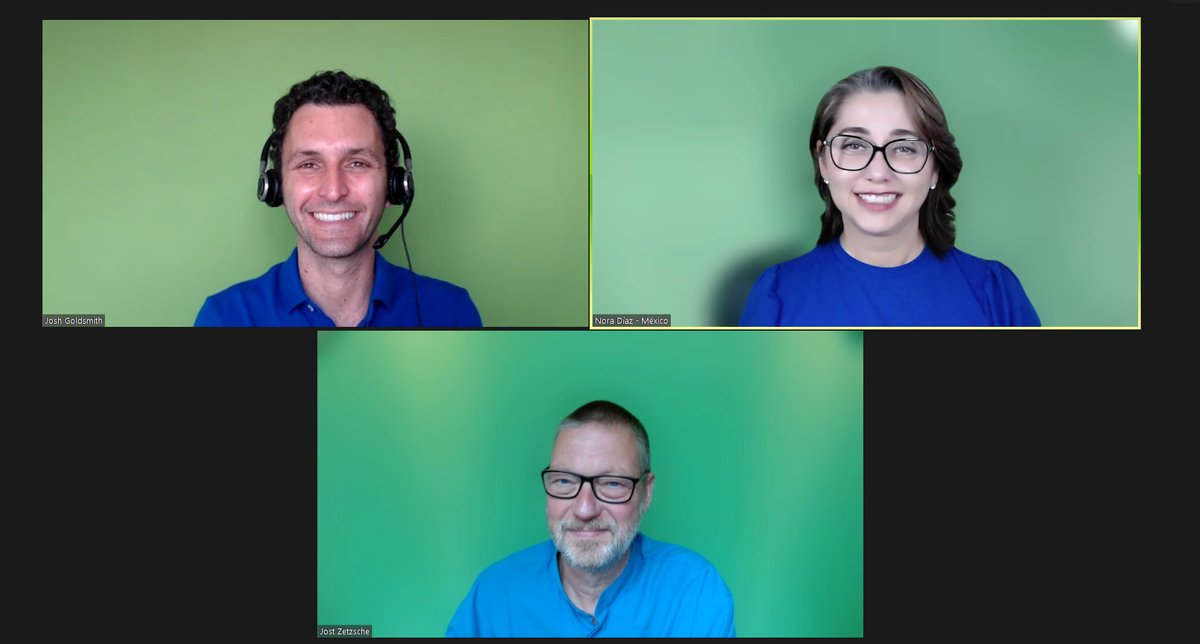 NoraDiazB's tweet photo. @Jeromobot said he, @Goldsmith_Josh and I looked like triplets, I heard "muppets". 🤣
#fridaybrain #blameitonzoom https://t.co/jiNARwlk0c