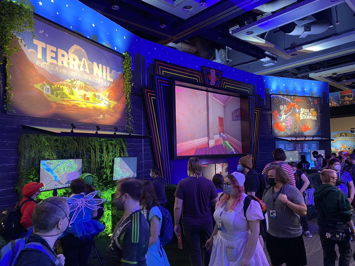 The shiny new Devolver Digital PAX West booth is rolling deep!