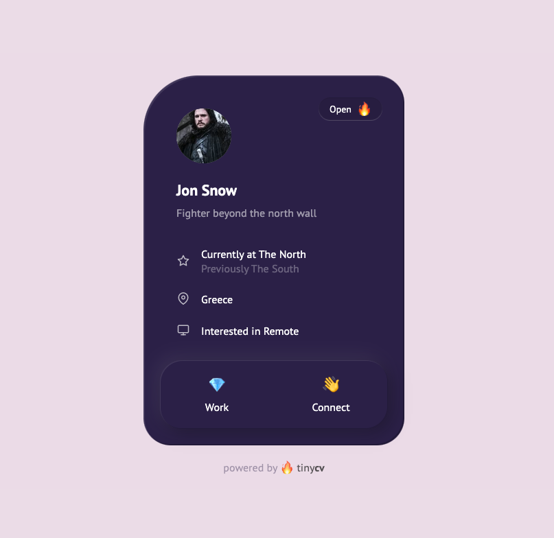 Even John Snow needs a tinycv!