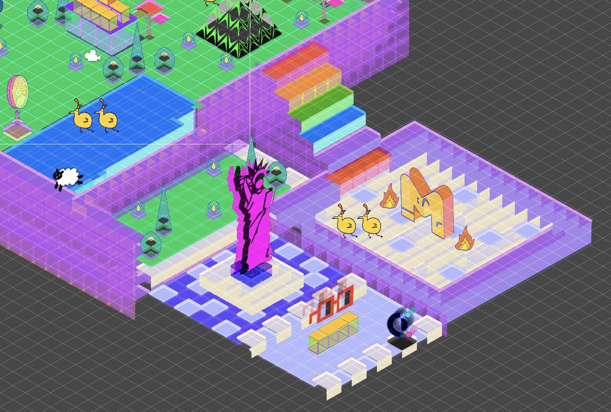 DAOCrossing's tweet photo. Building DAOGaia...can you find all the DAOs in the image🧐 @gnosischain and @Covalent_HQ are there cuz they both gave us a prize in ETHNYC, @LensProtocol is there because they make good trees, @KERNEL0x for little flowers, and pool for @Poolsuite just for fun lol https://t.co/GZzhHWqqlq
