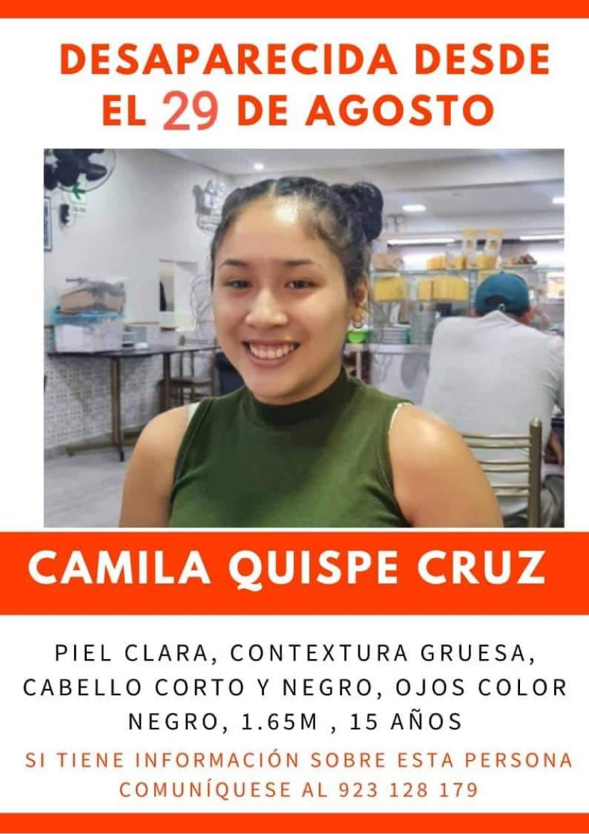 Joven desaparecida. La familia de Camila está muy preocupada pues no sabe nada de ella desde el 29 de agosto.Difundamos la búsqueda para un pronto retorno a casa.