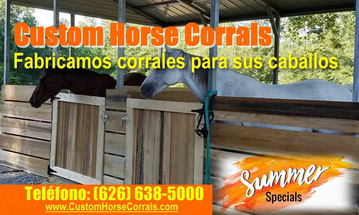 CHorseCorrals's tweet photo. Special Summer! Fabricamos corrales para sus caballos! Visita: https://t.co/vPQOKMbL0C Llama: (626) 638 5000 #customhorsecorrals #horse #corrals #corrales #caballos https://t.co/bdpNnbuFYw