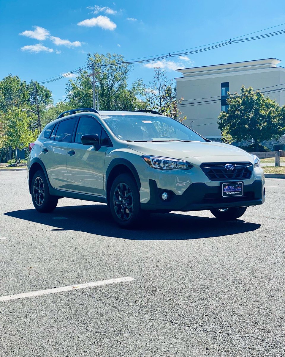 AAmericanSubaru's tweet photo. This is our first 2023 Subaru Crosstrek and we think it looks awesome in this new Desert Khaki color. This is a sold unit but more will be coming in so keep an eye out! 

✔️ Symmetrical all-wheel drive 
✔️ 8.7in of ground clearance 
✔️ 17” black wheels 
✔️ Two tone interior https://t.co/b8YT6oBH5B
