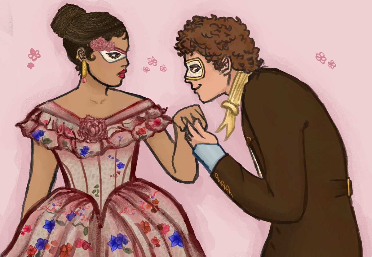 persiphn's tweet photo. some sort of #rina romeo/juliet, masquerade au idk (: i wanted to draw gina in a pretty dress #hsmtmts https://t.co/hjhFkEXwJN