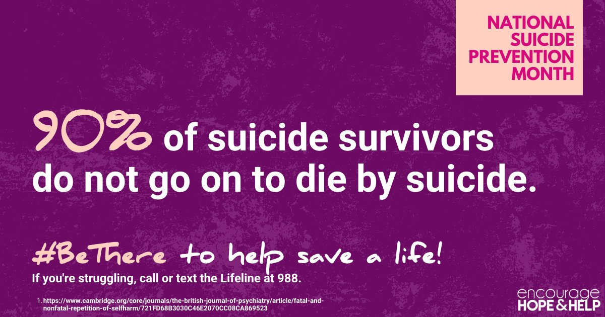 Suicide is often an impulsive act. Just one person reaching out and connecting someone with suicidal thoughts with mental health support can make all the difference. Get the facts and learn how to help at encouragehopeandhelp.com/resources/. #SPM22 #BeThere