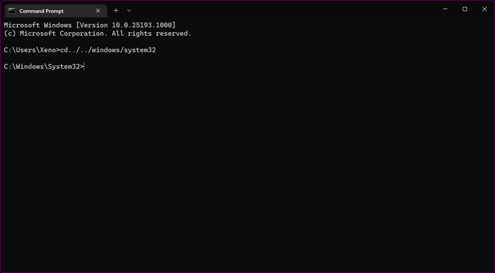 Xeno on twitter in terms of changing directories in terminal which