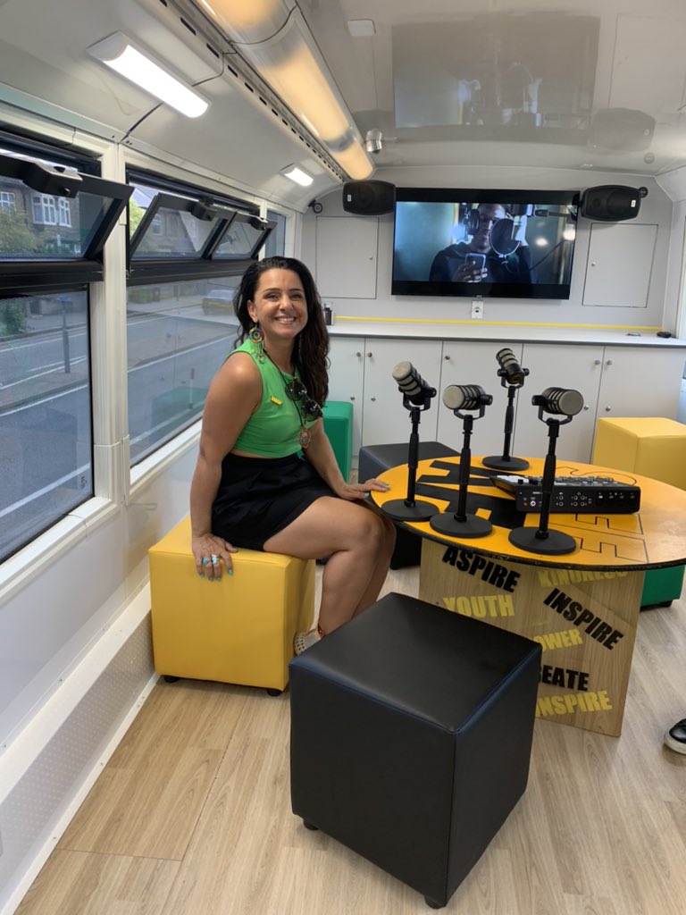 Music workshops for young people and a place to talk and be. So good to see <a href="/YUAFOfficial/">Young Urban Arts Foundation</a>’s brand new multimedia bus! And meet CEO @LadyEmcee and hear excellent live music 🎶 they’re also an incredible arts partner to work with  <a href="/LondonYouth/">London Youth</a>