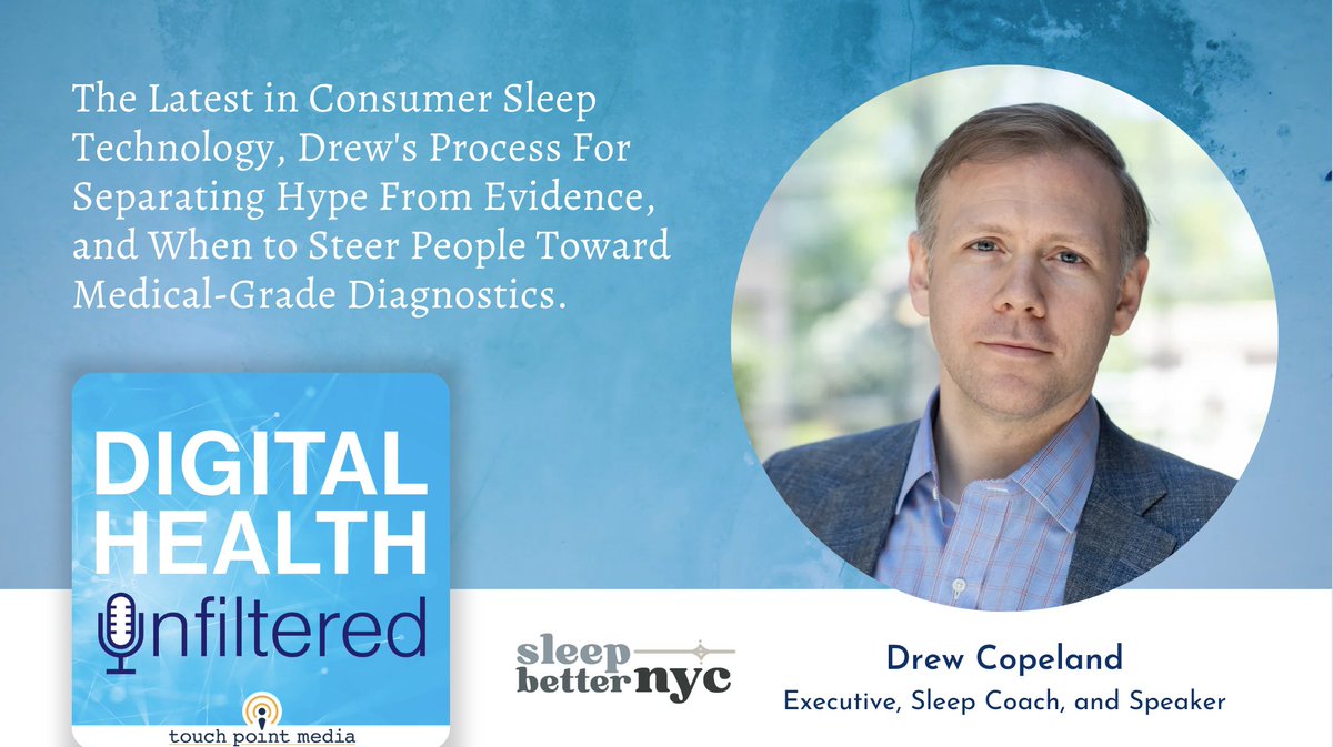 touch point media (@tpmnetwork) on Twitter photo New #DigitalHealthUnfiltered podcast: Hosts <a href="/nickgenes/">Nick Genes</a> and <a href="/sudiptosriv/">Sudipto Srivastava</a> catch up with sleep nerd Drew Copeland to discuss the latest in consumer sleep technology and talk about his process for separating hype from evidence.
Listen now: touchpoint.health/podcast/sleep-… New #DigitalHealthUnfiltered podcast: Hosts <a href="/nickgenes/">Nick Genes</a> and <a href="/sudiptosriv/">Sudipto Srivastava</a> catch up with sleep nerd Drew Copeland to discuss the latest in consumer sleep technology and talk about his process for separating hype from evidence.
Listen now: touchpoint.health/podcast/sleep-…