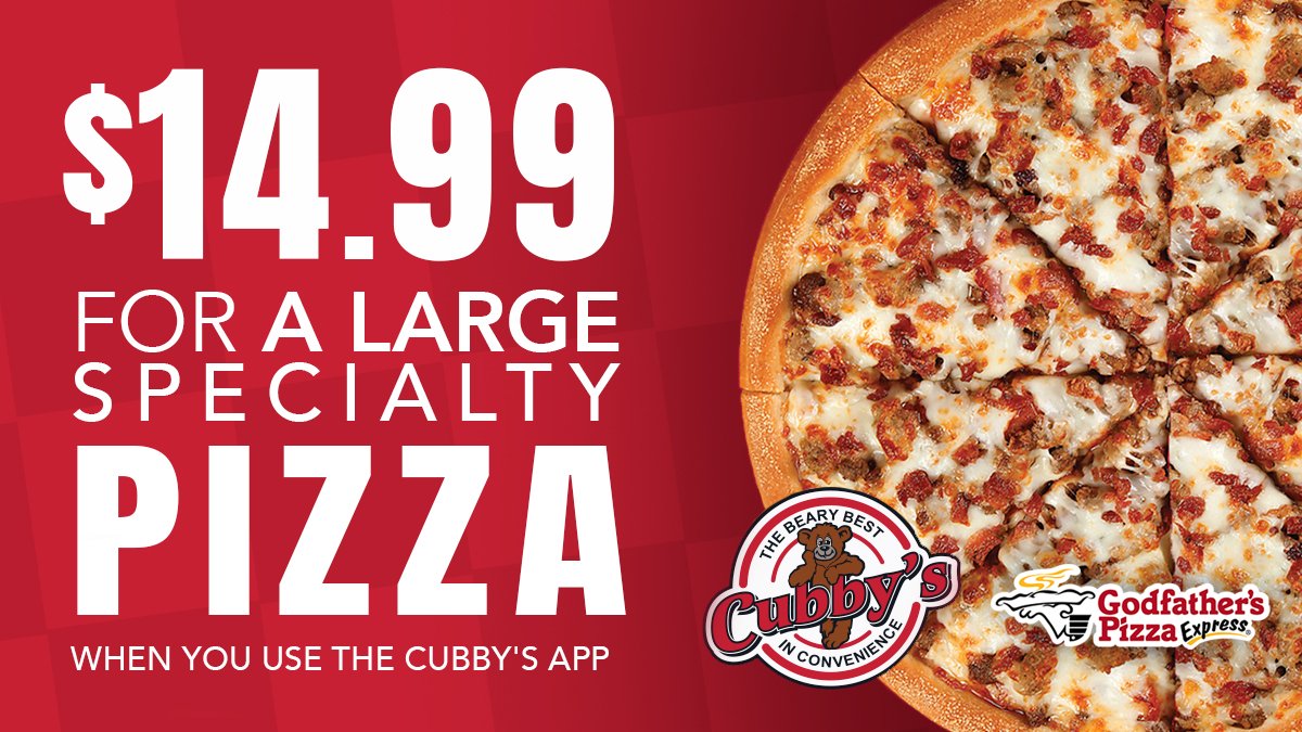 Humble Pie. Taco Pie. The Classic Combo—pick your favorite large specialty pie and pay only $14.99 this weekend when you use the Cubby's app. cubbys.com/cubbys-app