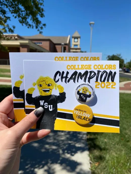 ShockerConnect's tweet photo. We love celebrating #CollegeColorsDay – and this year we added a friendly office competition to level things up. There’s nothing like a flood of #BlackAndYellow!

#WichitaState #ShockerPride https://t.co/uR2mHwjHcx