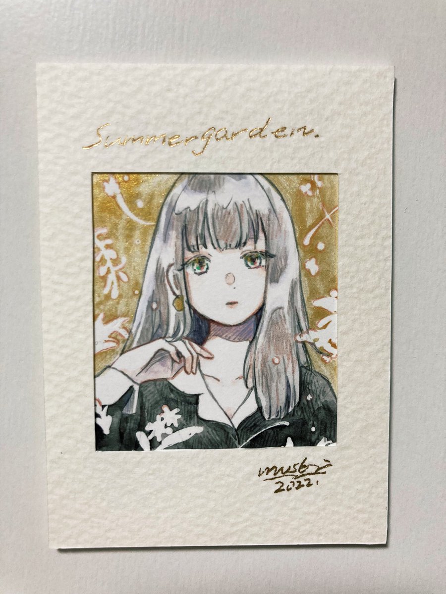 ATCサイズのミニ原画。 金文字部分は@KANMAKI_kyoto さんの「煌 ATCサイズのミニ原画。 金文字部分は@KANMAKI_kyoto さんの「煌