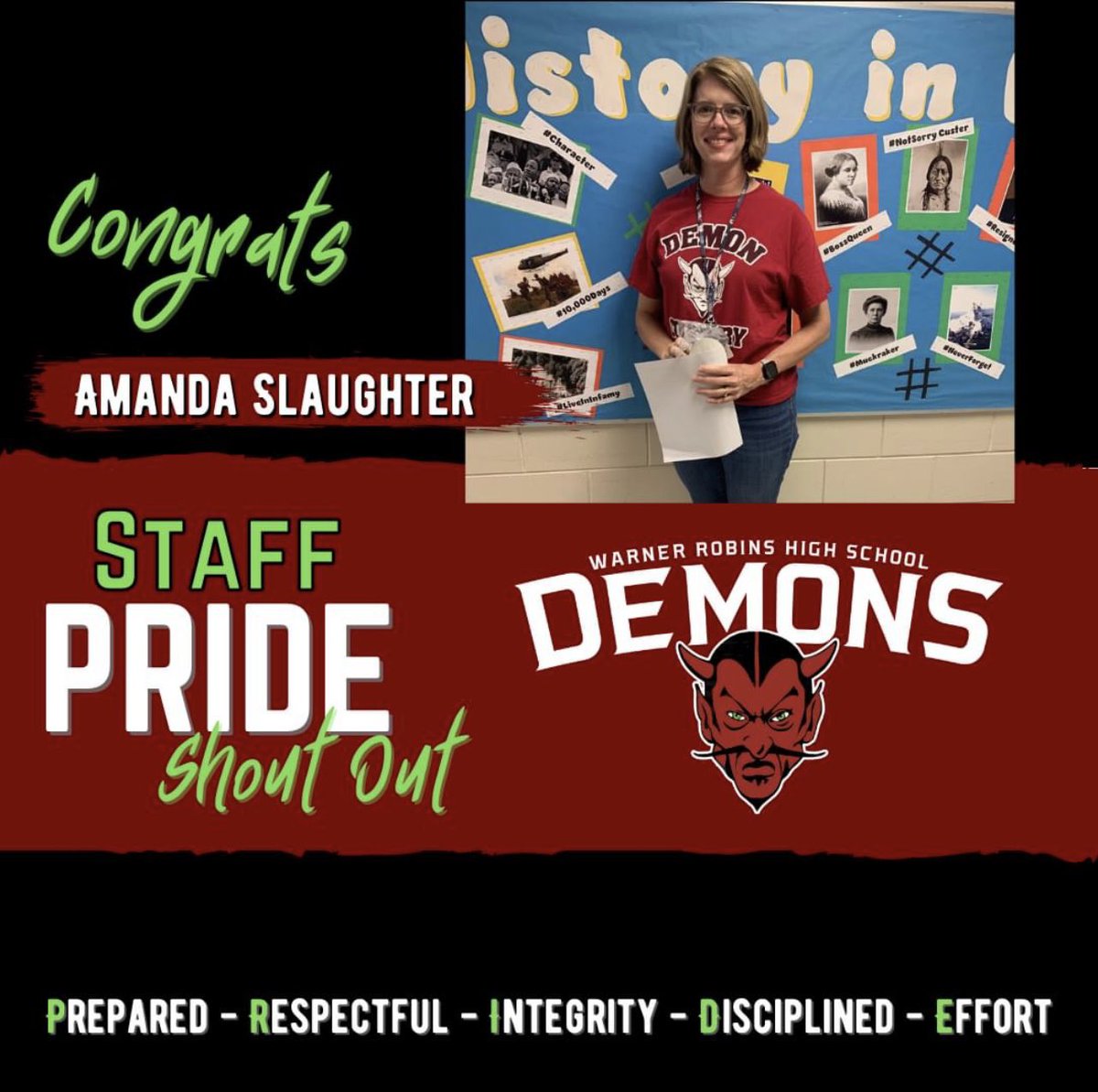 cmccookhcbe's tweet photo. Demon Pride Shout Outs 💯🔥@WarnerRobinsHS #RFamily #RPride #GoDemons https://t.co/W2OfILx1pU