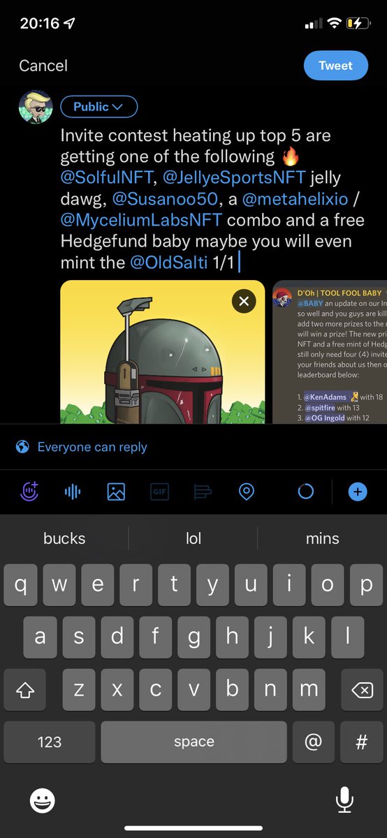 hedgefundbabys's tweet photo. Invite contest heating up top 5 are
getting one of the following
@SolfuINFT, @JellyeSportsNFT jelly
dawg, @Susano050, a @metahelixio /
@MyceliumLabsNFT combo and a free
Hedgefund baby maybe you will even mint the @OldSalti 1/1 https://t.co/h4tXswaaGe