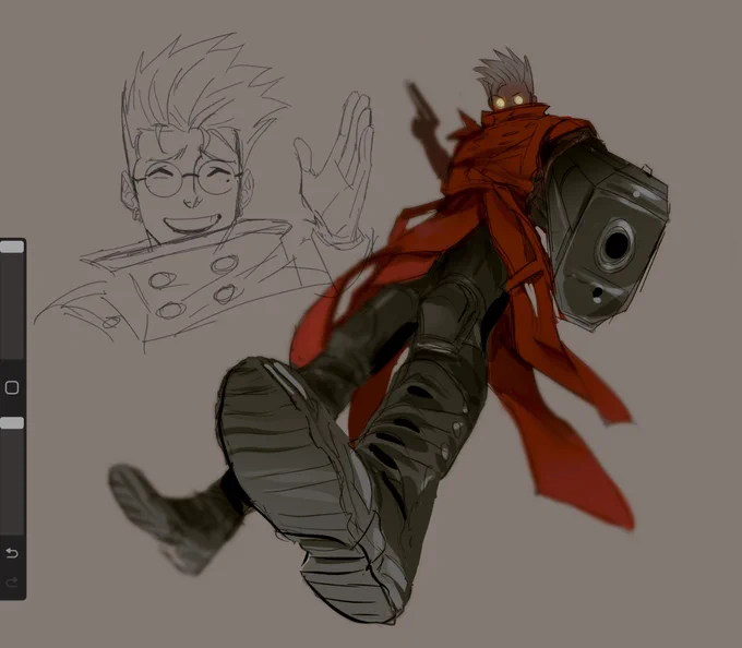 Someone commented that one of my ocs reminded them of Vash so I scribbled him 