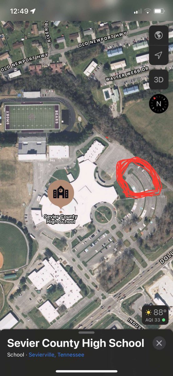 Our tailgate today will take place in the red circled parking lot. Come on out at 5:30! Go Bobcats🔴⚫️