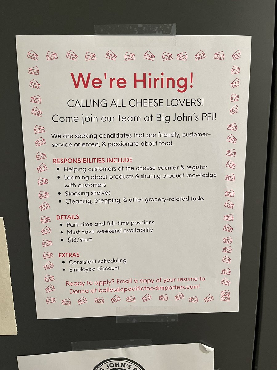 johnsonea's tweet photo. This is a tempting opportunityโฆan employee discount on cheese! #cheesetwitter https://t.co/Ml8AL8mAdL