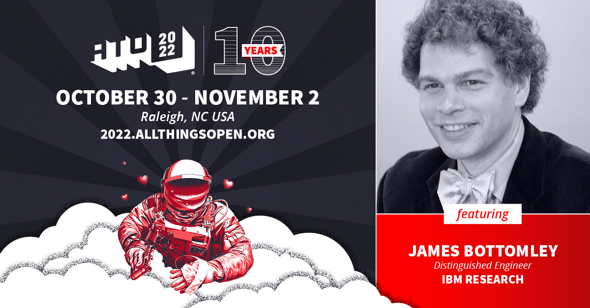 AllThingsOpen's tweet photo. We're excited to have James Bottomley (@jejb_), Distinguished Engineer for @ibmresearch, presenting "GPL: The Best Open Source Licence for Small Business" at #AllThingsOpen! https://t.co/s6GqisjKnq https://t.co/r6BBO4o6U2