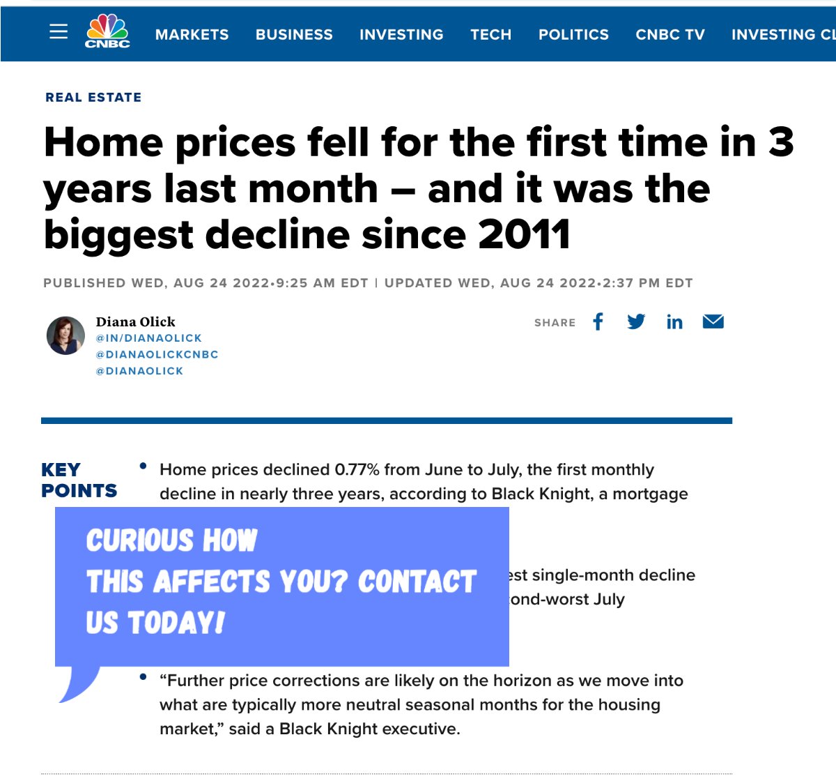 KALEORealEstate's tweet photo. Homes Prices Fall for 1st Time in 3 Years - https://t.co/eX1HK5Ahzs https://t.co/gIVCGLiJVT