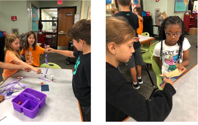 D54Fairview's tweet photo. How can we keep a growth or open mindset in Makerspace? 4th graders do just that when completing the "Paper Chain Challenge" with only one hand. #wearefv54 https://t.co/vpqd8aThOk