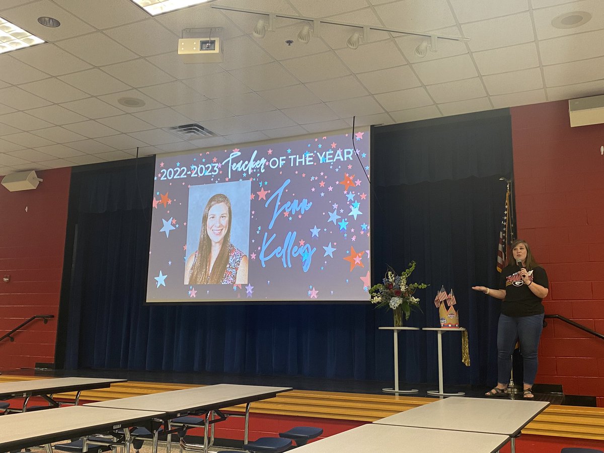 Liberty TOTY Jennifer Kelley is a STAR in every way. Her love for students and colleagues is inspiring. Her dedication to great instruction is impressive. She is a difference maker, a world changer, and we are grateful she calls Liberty HOME. Congratulations, Jenn ❤️💙 #libertyms