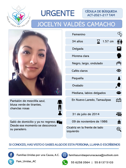 🚨 ¡ATENCIÓN! 🚨
Hoy en canal 5 en #serviciosalacomunidad se trasmite a Jocelyn Valdés Camacho☝️conócela,👉identifícala y aporta información 📝que lleve a su localización
¡Ayúdale a regresar a casa! <a href="/claudia66184/">Claudia Camacho</a> <a href="/elizamarmar/">Elizabeth Martinez</a> <a href="/AleksMerher/">Aleksmerher</a> <a href="/botDesaparecidx/">BotDesaparecidx</a> <a href="/DesaparecidxBOT/">DesaparecidxBOT</a>