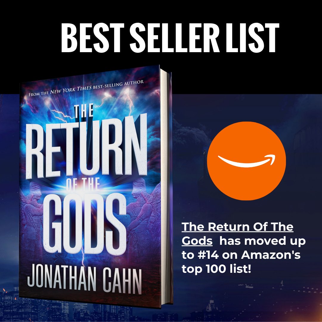 charismahouse's tweet image. We are full of excitement in the Charisma Media headquarters! The Return Of The Gods has just jumped up to #14 on the top 100 list on AMAZON!! CONGRATULATIONS @jonathan.cahn

Order yours now! bit.ly/3CsPzik

#TheReturnofTheGods #JonathanCahn #top100list #amazontopseller