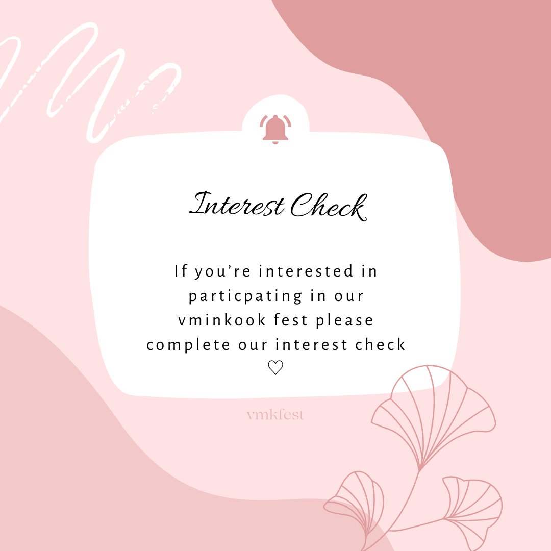 ♡ INTEREST CHECK ♡

Hi, welcome to the vminkook fest