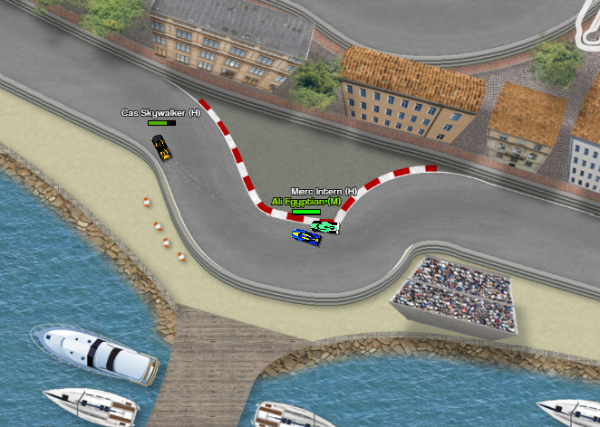 PRSSeries's tweet photo. .@_31i_ making the moves in front! Passing @mercedesintern for P2 into the swimming pool chicane!
#PRSMonaco🇲🇨 https://t.co/1A5myRwcYv