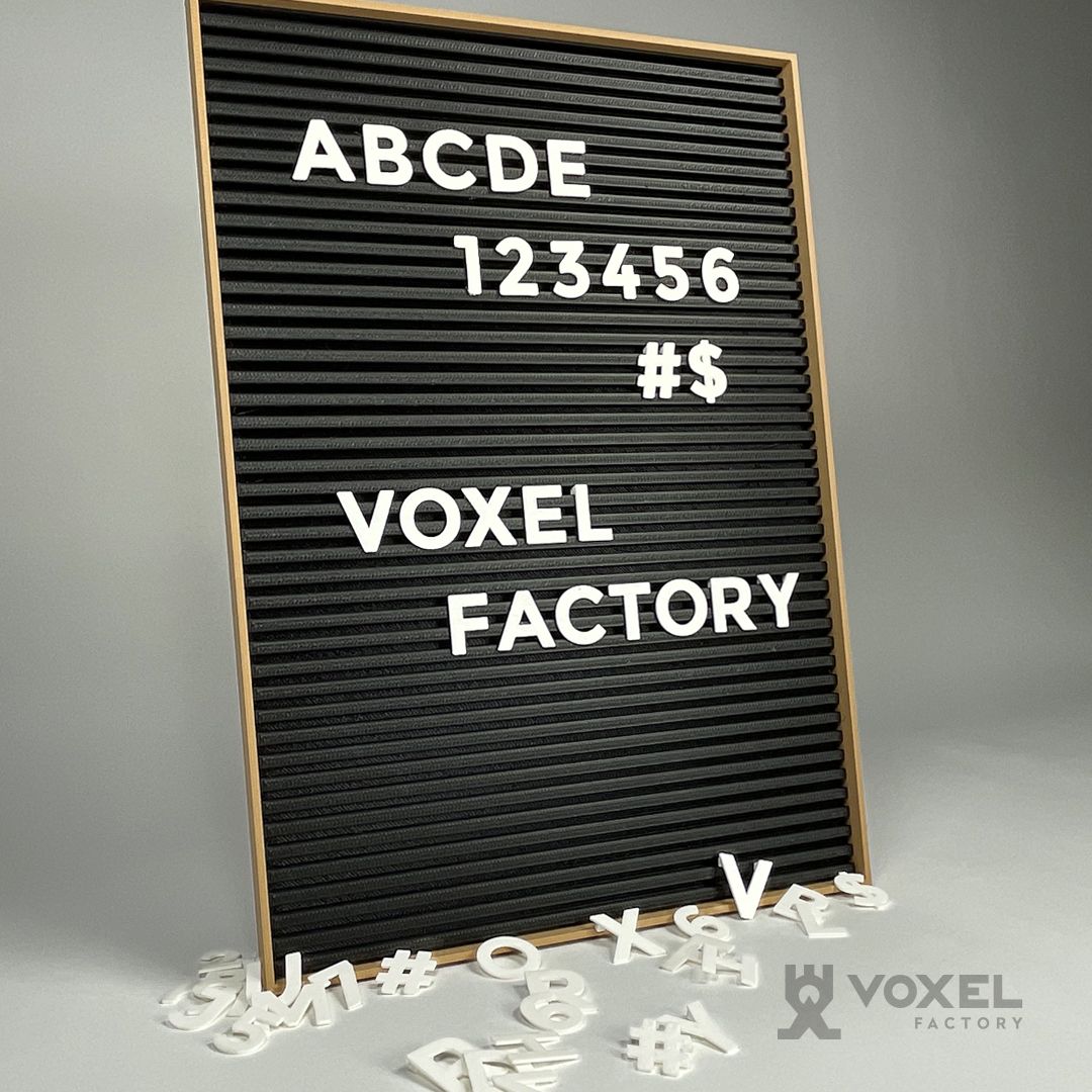 VoxelFactory's tweet image. 😍Fully 3D Printed Letter Board
Filament: Polyterra Black &amp;amp; White PLA, Polywood
Printer: @3DPUnlimited Workbench
Temp: Board 210/60, Frame 205/60, Letters 215/60
Time: Board 24 hrs, Frame 6 hrs, Letters 40 min
Design: @flowalistik on @printablescom 
#3Dprinting #3dprinted