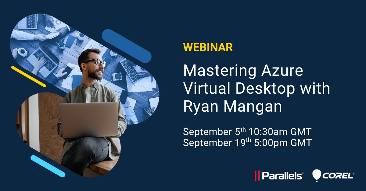 Join virtualization expert, @RyMangan, for a live webinar to discover the powerful capabilities of Microsoft #Azure! Plus, learn about designing, implementing, and managing an Azure Virtual Desktop along with Parallels RAS! 💻 Register here: corl.co/3RvAGQv