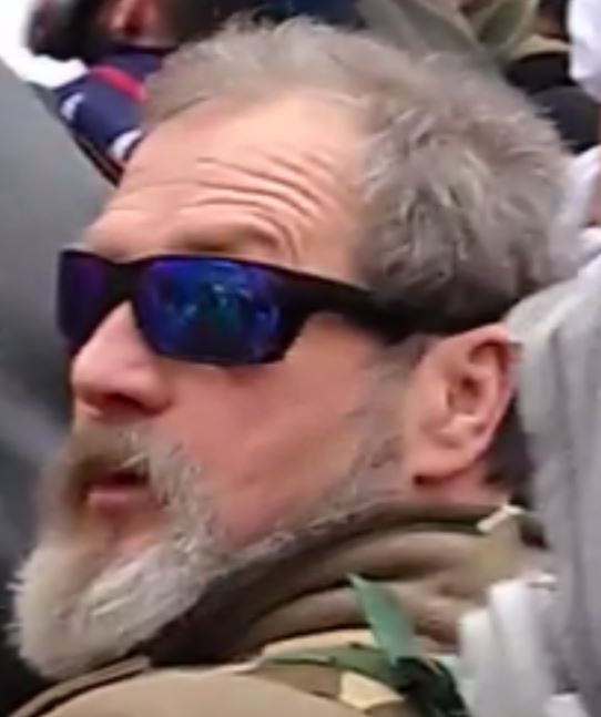 FBIWFO's tweet image. #FBIWFO released a new photo of this man who allegedly assaulted law enforcement personnel at the U.S. Capitol on January 6, 2021. If you recognize him, call 1-800-225-5324 or visit tips.fbi.gov to submit a tip. Refer to photo 113 in your tip.