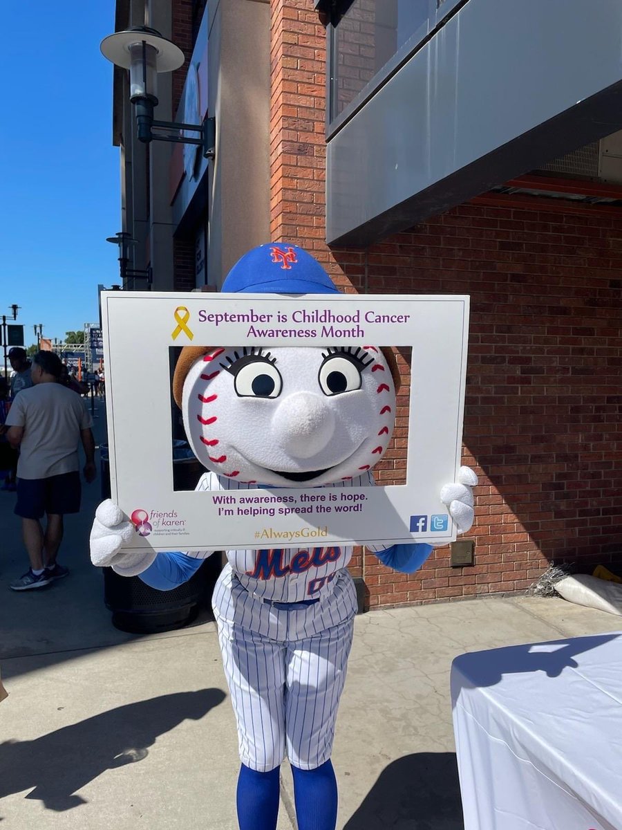 Tolland27's tweet photo. Thanks to NY Mets making Friends of Karen it’s charity of day and recognizing Childhood Cancer Awareness Month #howierose @NYMets_Media @nymetsextra @NYMets_Media @HowieRose #friendsofkaren #alwaysgold https://t.co/PuF3ON7evK