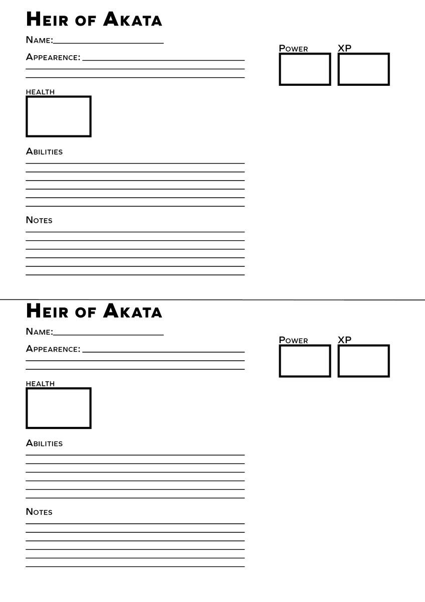 archive15d's tweet photo. Go on a quest to save the Heir of Akata! A minimalist, one-page RPG with all you need to go on a quest. Strike out from the Akata Mountains, find a smuggler in Evergloom, enter the Sun's Vigil Monastery!
PDF version here: https://t.co/69x8dtGu9f
#ttrpg #IndieGameDev https://t.co/RtsEifNACG