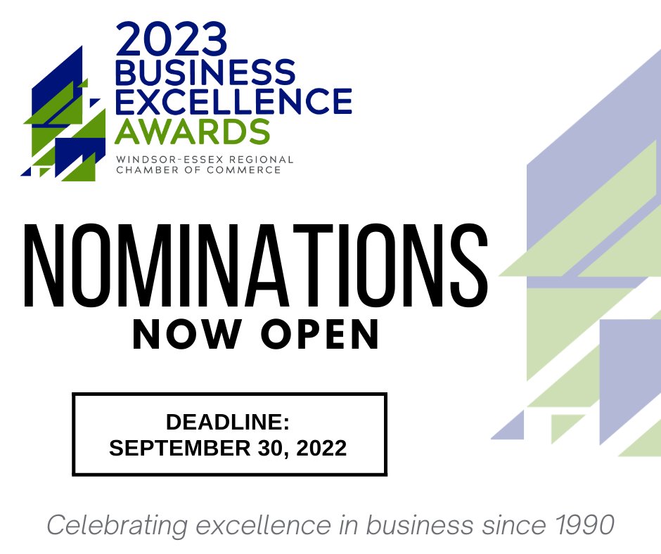 WERCofC's tweet photo. Don't forget that @WERCofC's 2023 BEA Nominations are now live. The deadline for submissions will be here before you know it, so get those nominations in now!

https://t.co/b9cspr7QkM

#BEAyqg #WEChamber #WindsorEssex #Business https://t.co/vq1P7bR3pZ