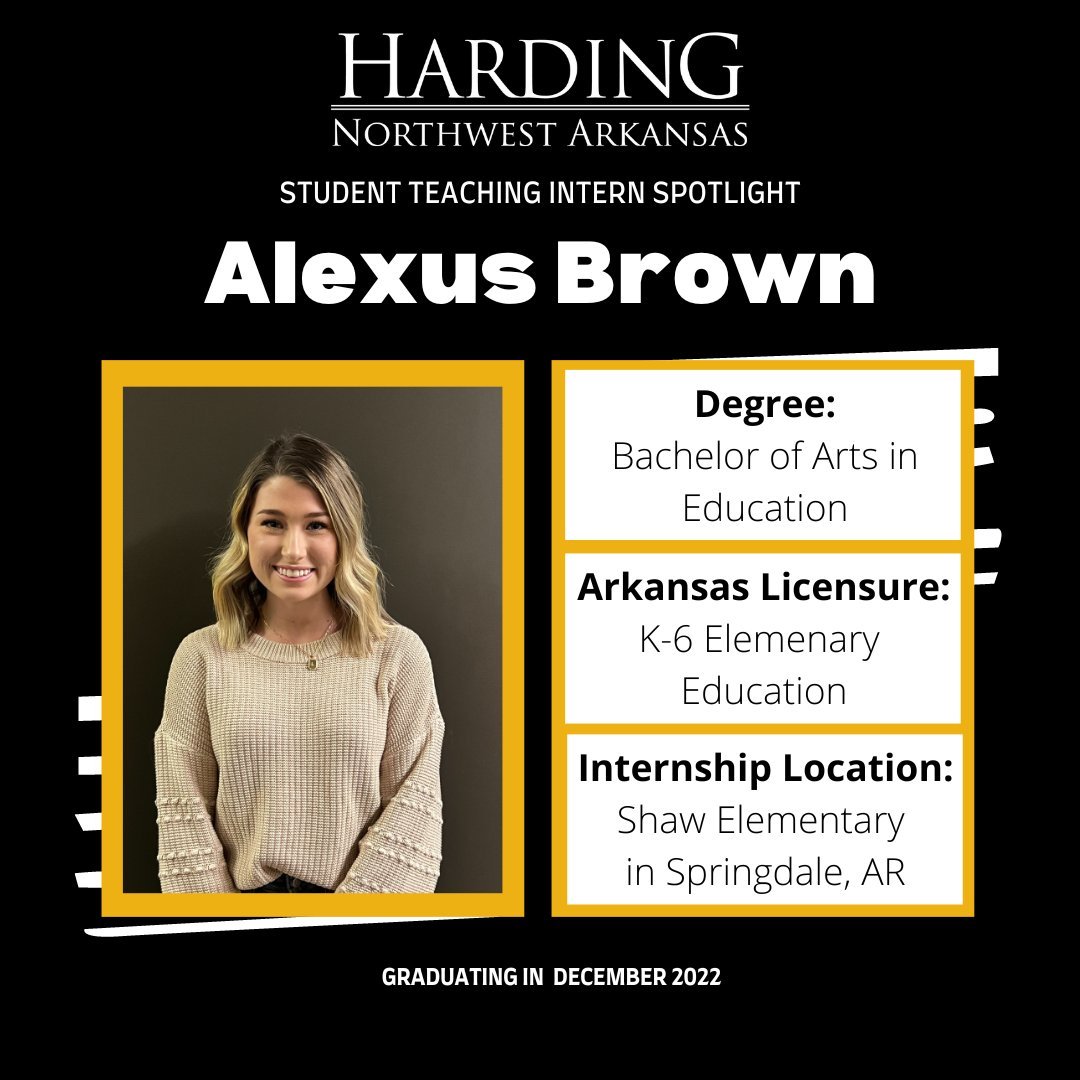 Harding_NWA's tweet photo. INTERNSHIP SPOTLIGHT: Alexus Brown https://t.co/MjYHQAjJwm