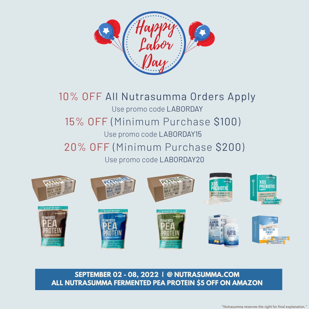 Nutrasumma's tweet photo. Celebrate Labor Day 2022 with us!
https://t.co/b6PtxgWZPm https://t.co/Rw2ccojrMN