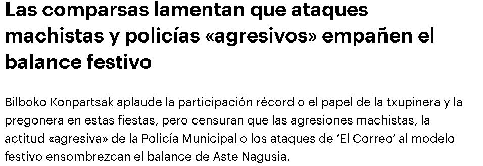 📢 Gorakada erreakzionarioak Aste Nagusia kolpatzen du! 📢

Lehenik eta behin, zorionak eman nahi dizkiogu <a href="/konpartsak/">Bilboko Konpartsak</a> koordinatzaileari jaiak antolatzeko bultzada aktiboa emateagatik eta eraso erreakzionario ugari salatzeagatik.

🔗 x.com/naiz_bilbotarr…