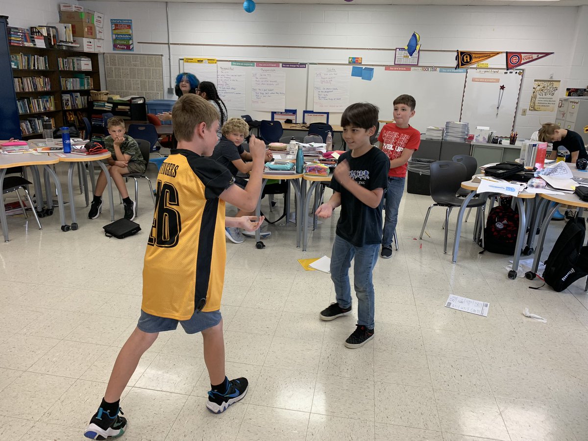 Ended our day with a friendly rock, paper, scissors tournament. So fun and a great tie in to the importance of clear expectations being set. Love their energy ❤️