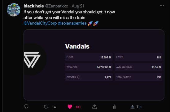community_yonko's tweet photo. did you join the Train ?
@VandalCityCorp @solanaberries https://t.co/cQI6Ayb7td