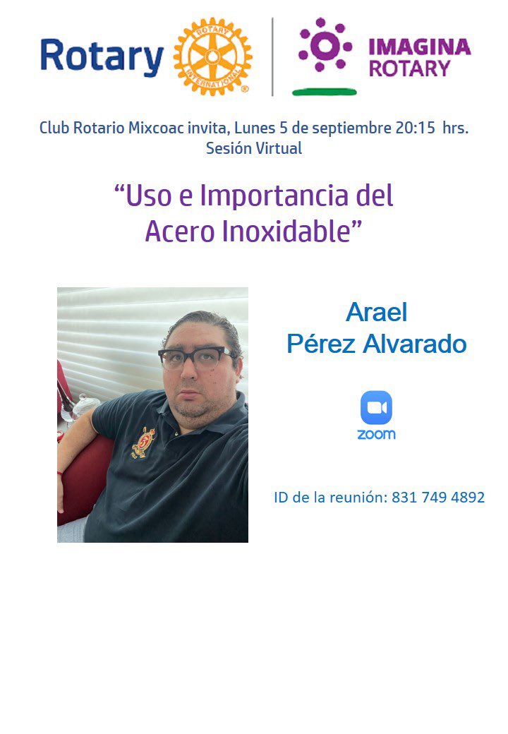 Te esperamos en sesión virtual este lunes 5 a las 20:15 hrs