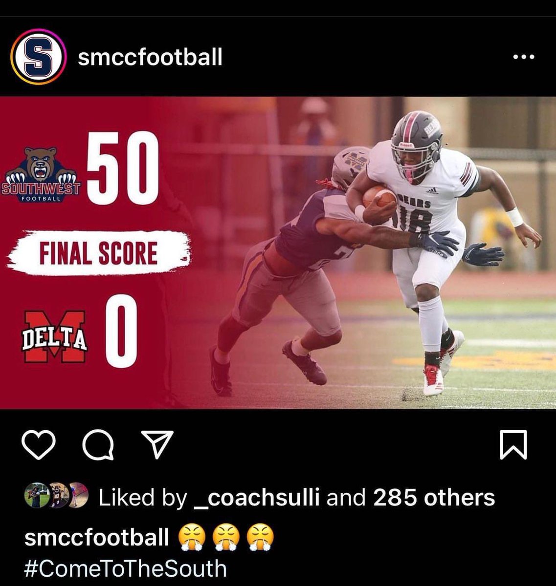 CoachDeontay's tweet photo. 8 deflections, 1 int, 3 sacks, 1 Fumble Recovery! 50-0! 1-0 #ComeToTheSouth https://t.co/FXOTIpXam3