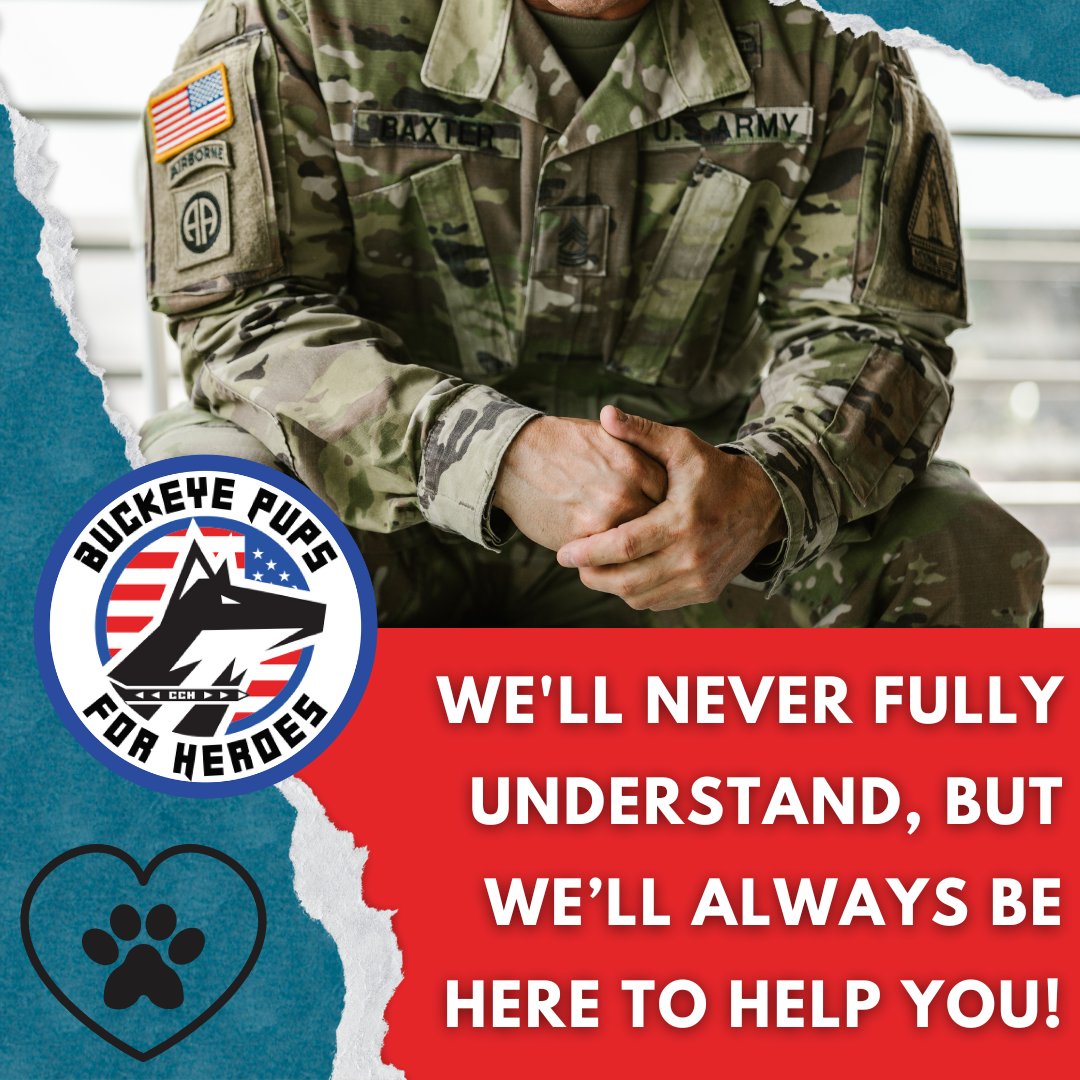 PupsBuckeye's tweet photo. We help veterans with PTSD train their new Buckeye Pup. The power of their bond makes ordinary moments extraordinary.
 
#PTSD #Veterans #ServiceDogs #BuckeyePupsForHeroes https://t.co/f3MXt5QnRX
