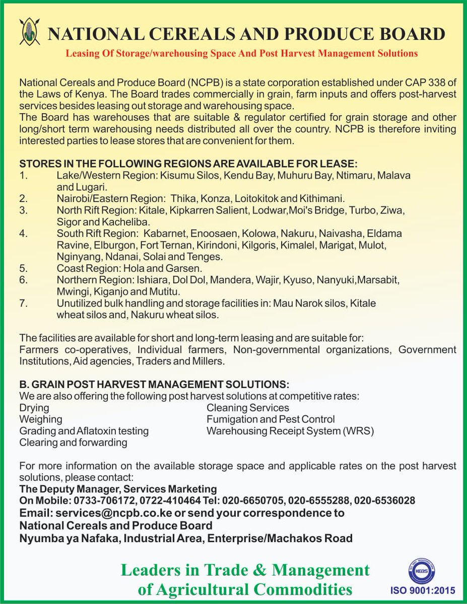 NCPB_KE's tweet photo. Need storage space.. https://t.co/63p6ic101S