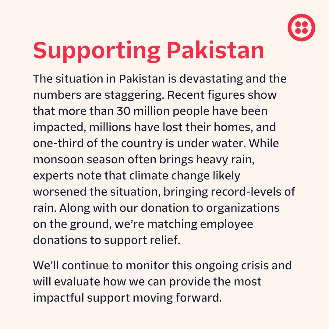 We've been monitoring the news of the devastating floods in Pakistan with heavy hearts. This catastrophic event has left millions homeless, with few places to turn. To assist, we are donating to <a href="/AlkhidmatOrg/">Alkhidmat Foundation Pakistan</a> and <a href="/IslamicRelief/">Islamic Relief USA</a>, two humanitarian orgs providing relief.